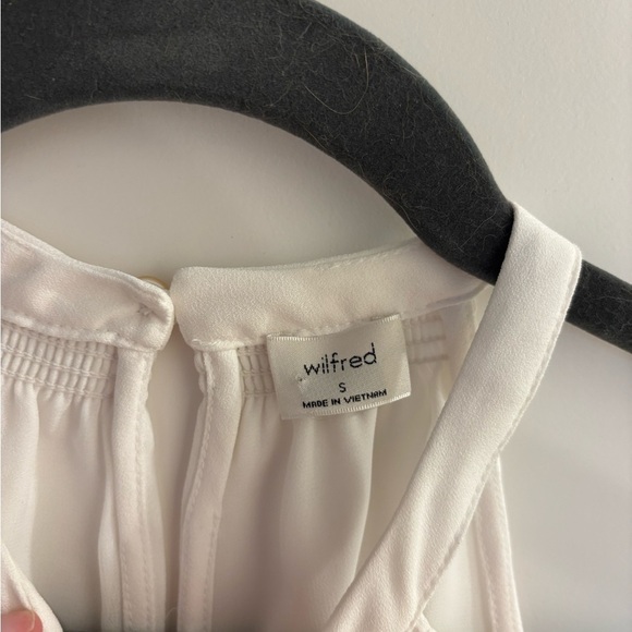 Aritzia Wilfred Patrice White Cropped Halter Blouse - Picture 3 of 5